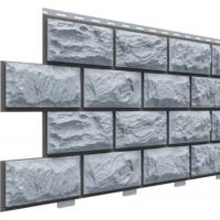 Цокольный сайдинг коллекция Альпийский прокрашенные швы - Серо-голубой Цокольный сайдинг коллекция Альпийский прокрашенные швы - Серо-голубой