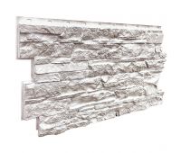 Фасадные панели (цокольный сайдинг) коллекция Скала - Мелованный белый